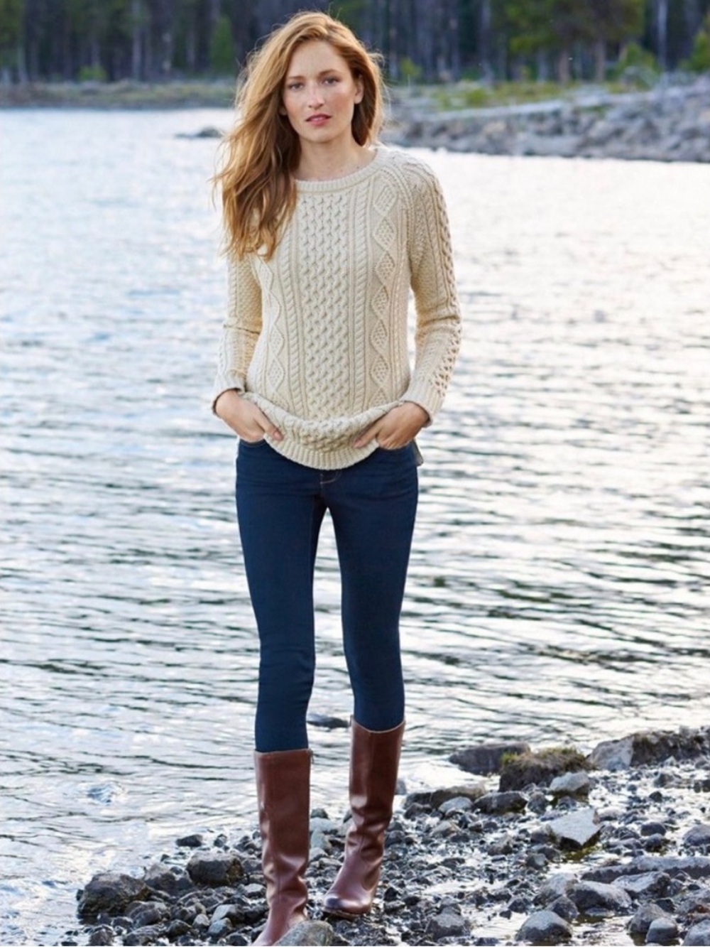 L.L. Bean Signature Cotton Fisherman Tunic Sweater